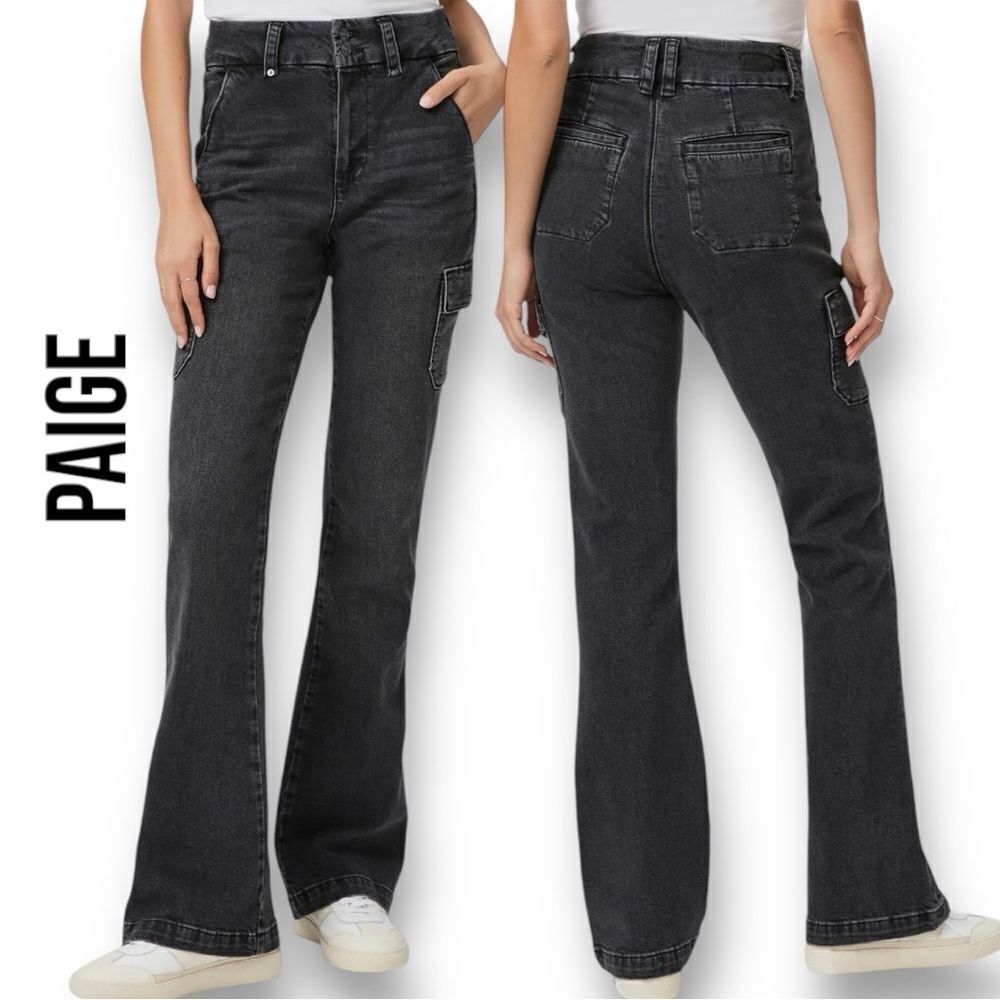 PAIGE Women’s Dion High Waisted Cargo Trousers/Jeans in the Size 32 in Oblivion